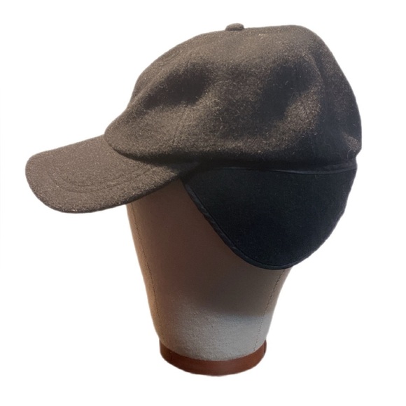 Vintage Bogner designer luxe black wool blend with ear flaps embroidered logo XL - Picture 3 of 5